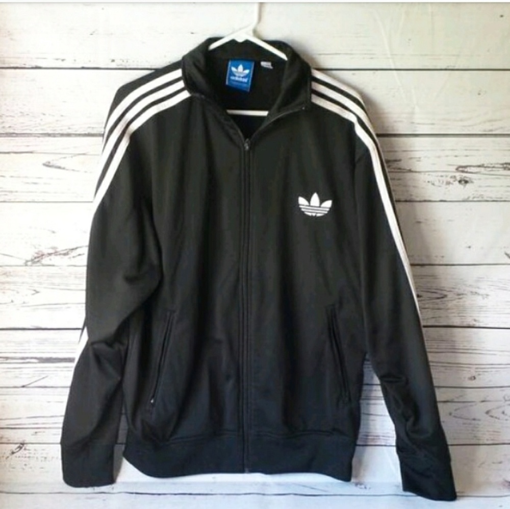 Adidas Black Athletic Track Jacket Large